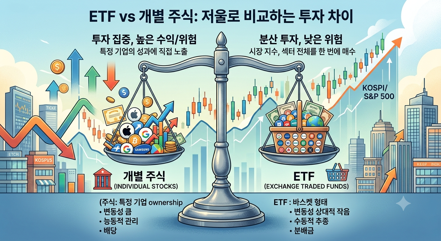 ETF와 개별 주식의 차이: 초보자에게 무엇이 맞을까?